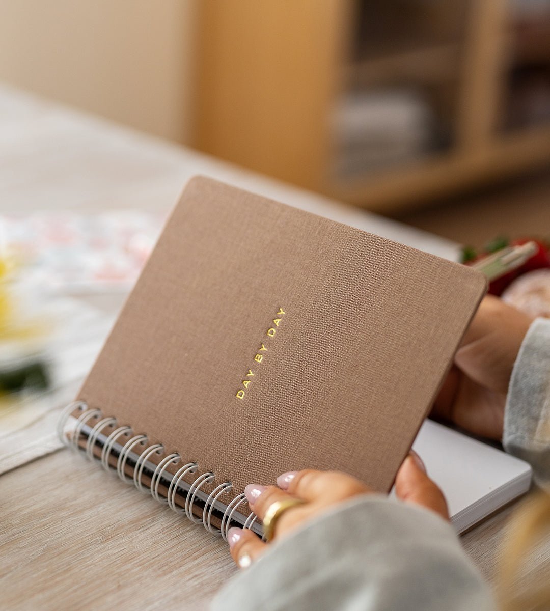 Notebook Brown Canvas - Spiralbindning A5 - Personal Planner