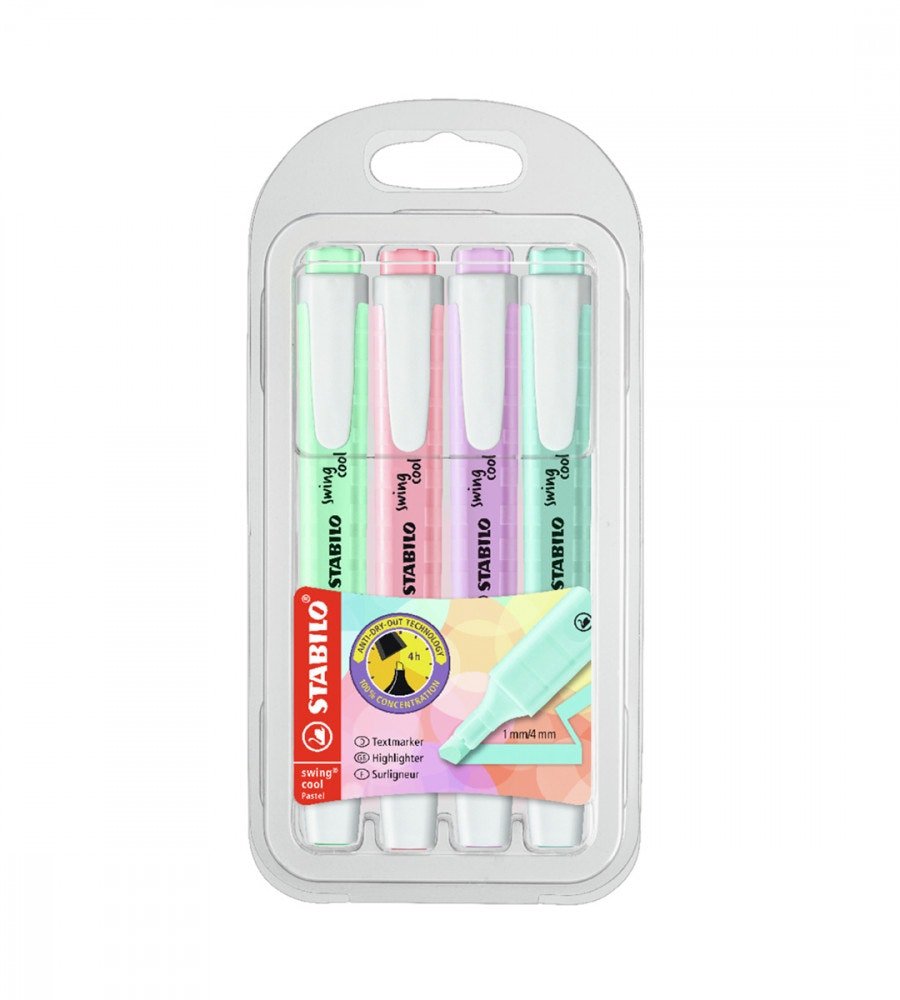 Överstrykningspennor - Stabilo Swing Cool 4-pack - Personal Planner