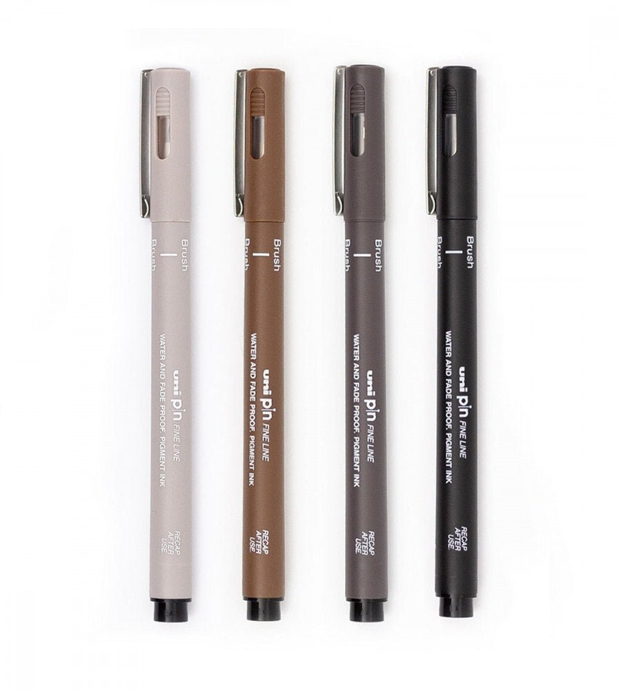 Penselpenna - Uni Pin Brush 4-pack - Personal Planner