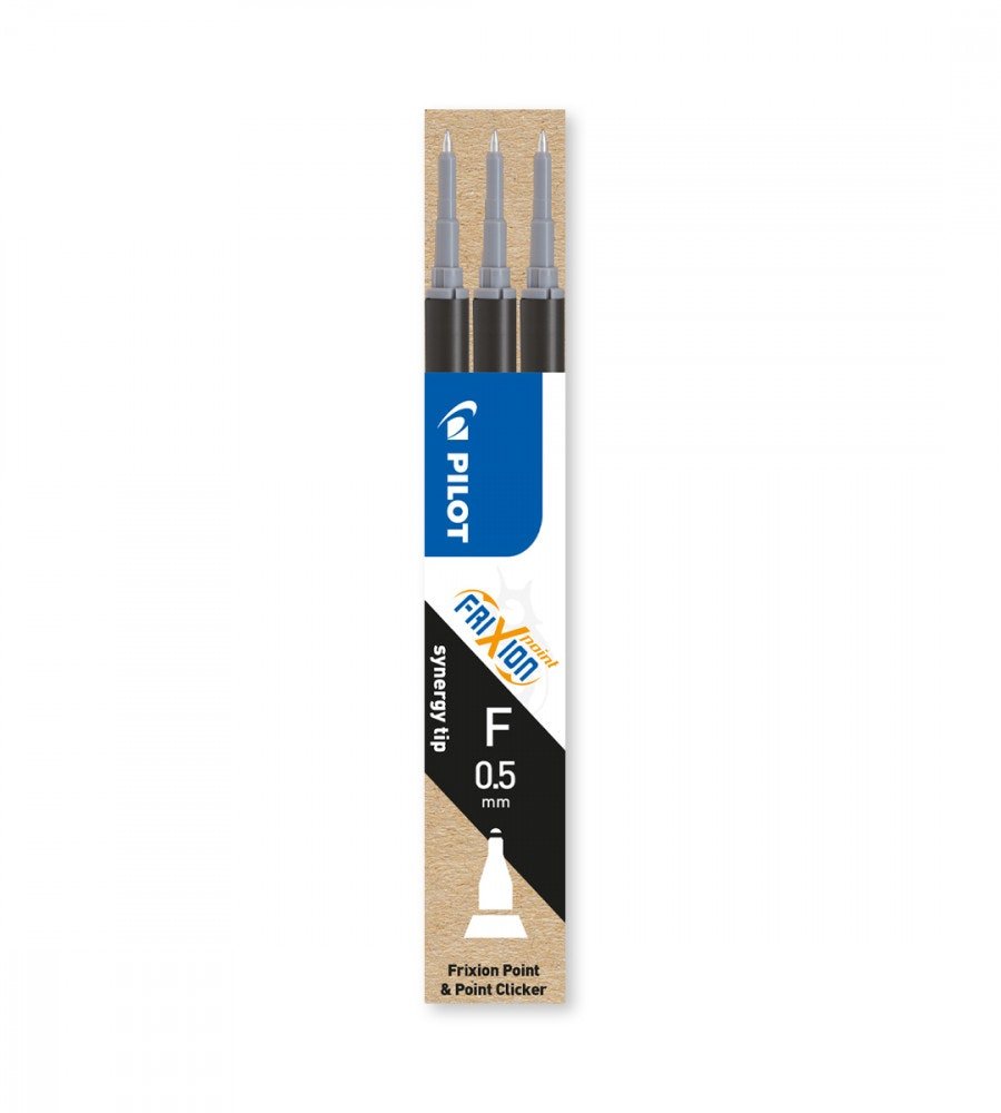 Refill Kulspetspenna - Pilot FriXion Clicker 0.5 - 3-pack - svart - Personal Planner