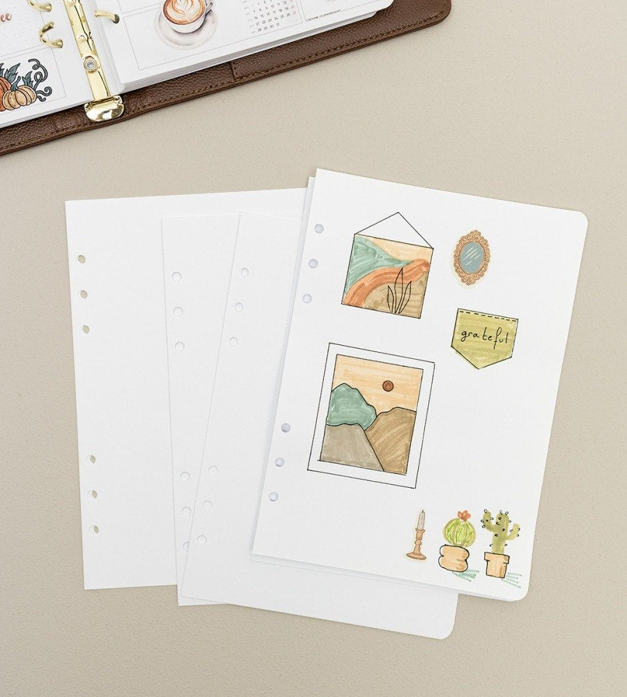 Refillsidor - Blanka 12-pack till Systemkalender - storlek A5 - Personal Planner