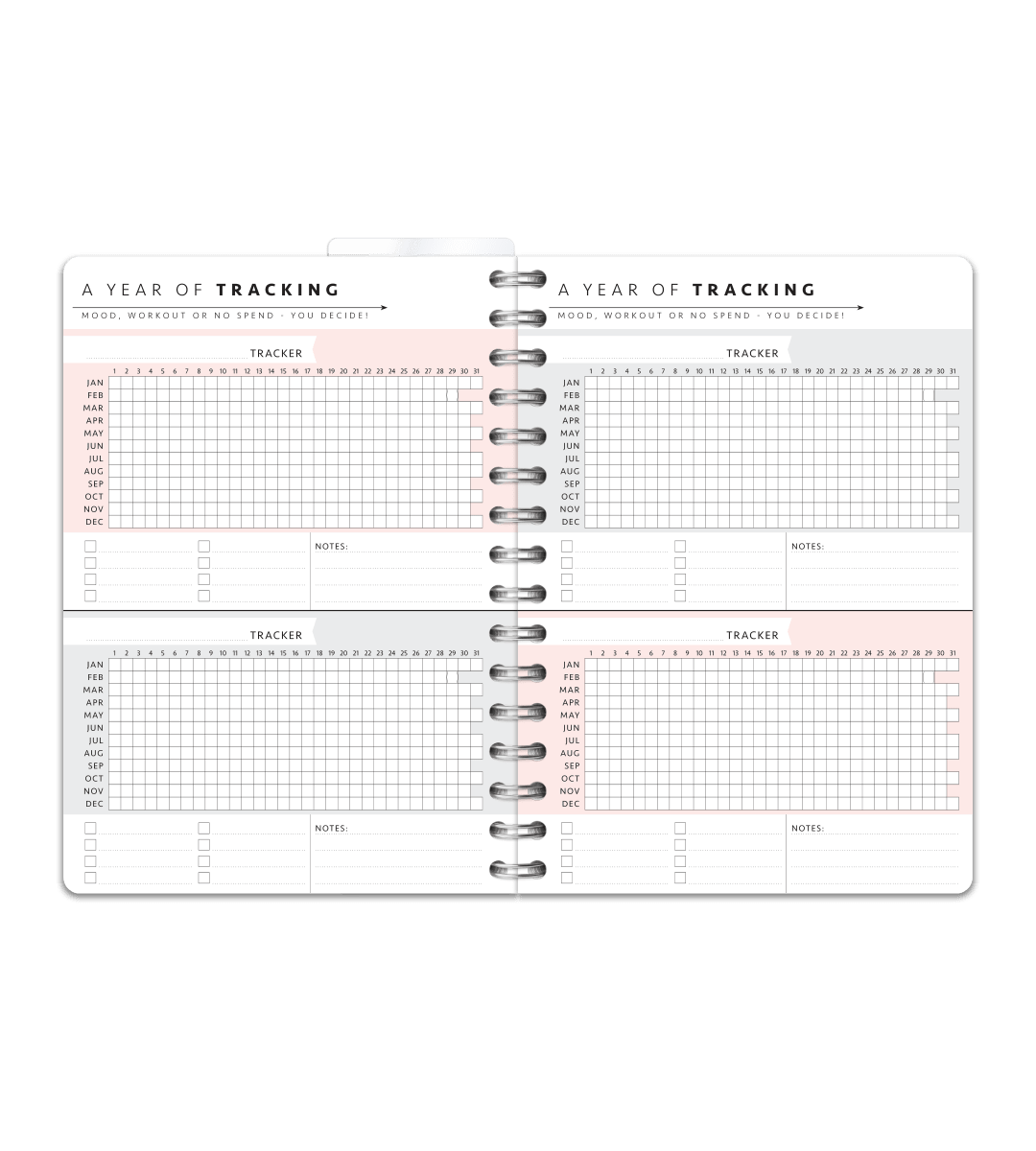 Spiralbindning A5 - Träningskalender - Personal Planner