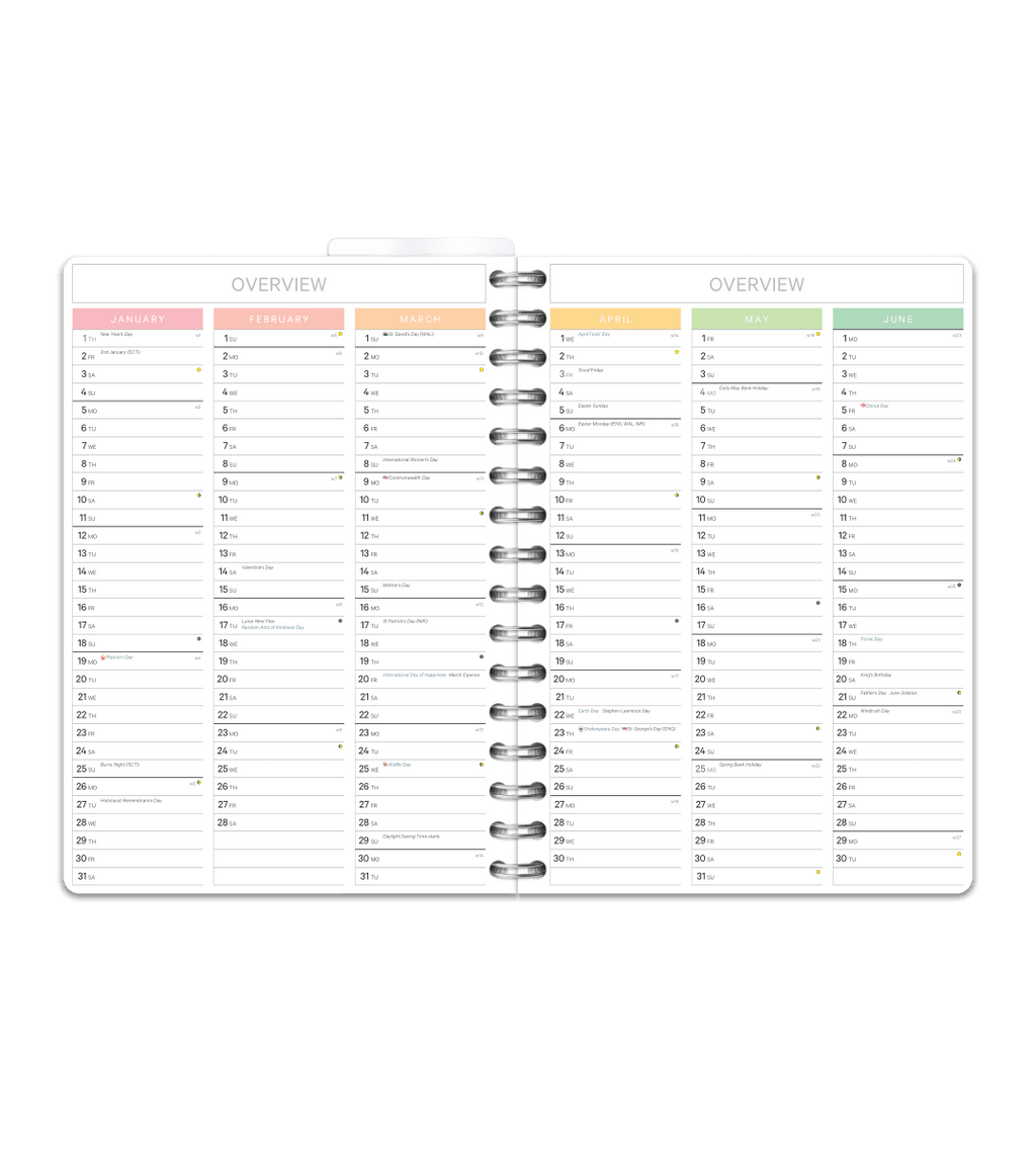 Spiralbindning A5 - Träningskalender - Personal Planner