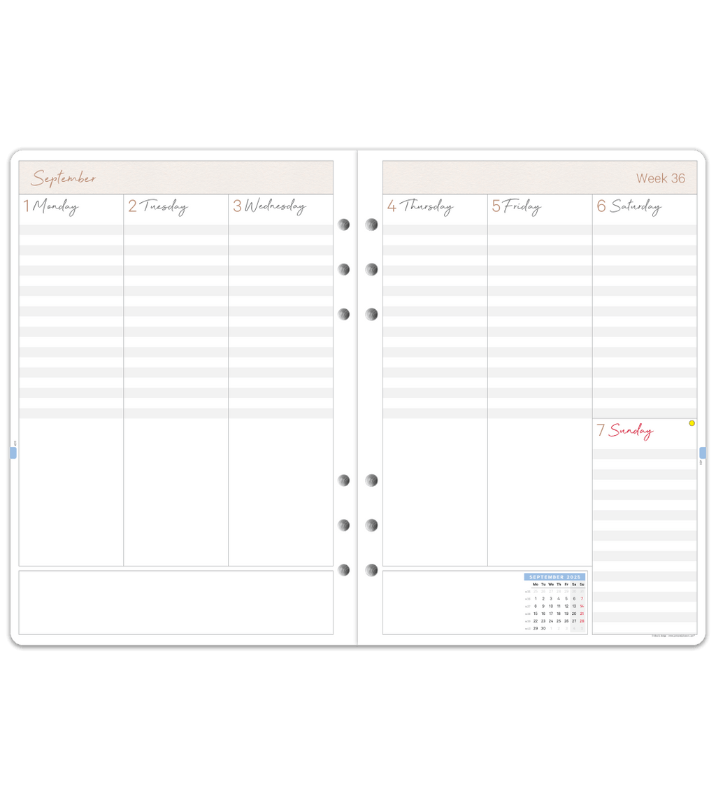 Systemkalender - Inlaga A5 - Personal Planner