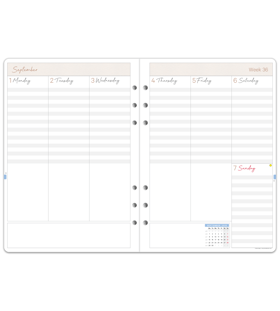 Systemkalender - Inlaga A5 - Personal Planner
