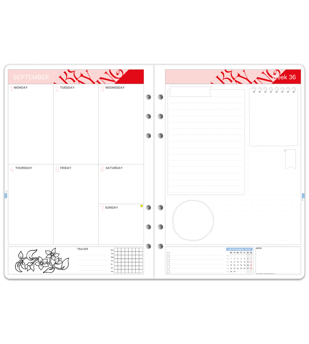 Systemkalender - Inlaga A5 - Personal Planner